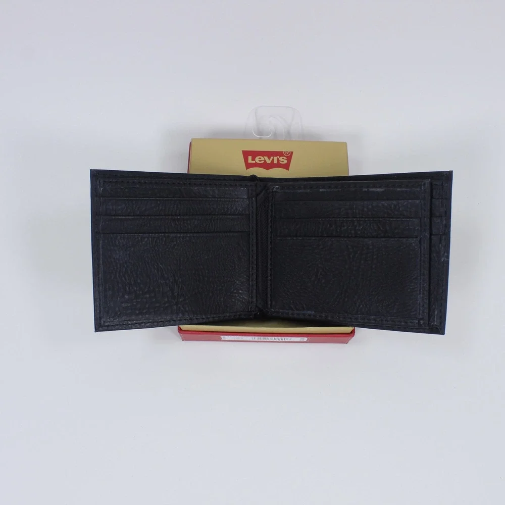 Levi's Men's RFID Blocking Passcase Bifold Leather Wallet - Black NIB